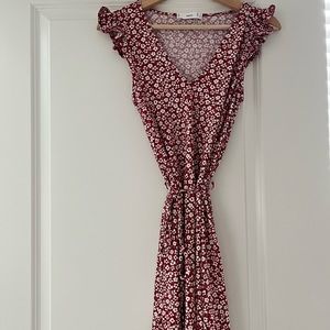 MANGO floral mini tie dress 💗